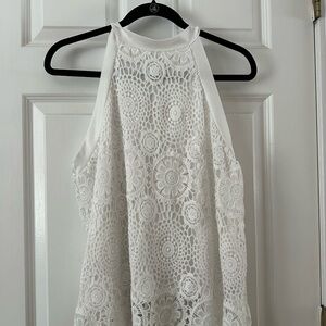 Elegant White Lace Halter Top